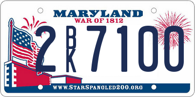 MD license plate 2BK7100