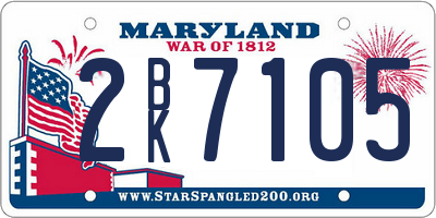 MD license plate 2BK7105
