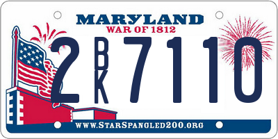 MD license plate 2BK7110