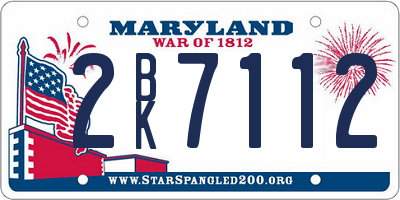 MD license plate 2BK7112