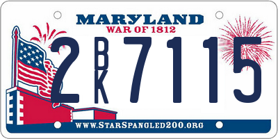 MD license plate 2BK7115