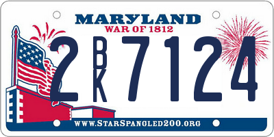 MD license plate 2BK7124