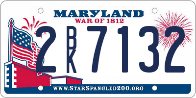 MD license plate 2BK7132