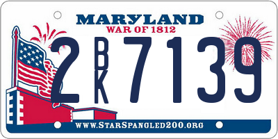 MD license plate 2BK7139