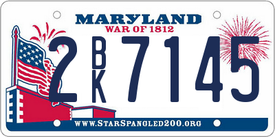 MD license plate 2BK7145