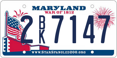 MD license plate 2BK7147