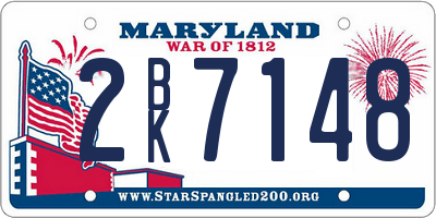MD license plate 2BK7148