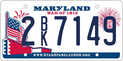 MD license plate 2BK7149