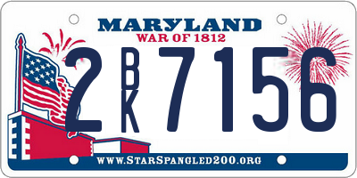 MD license plate 2BK7156