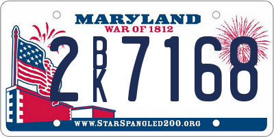 MD license plate 2BK7168