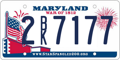 MD license plate 2BK7177