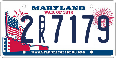 MD license plate 2BK7179