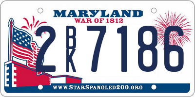 MD license plate 2BK7186