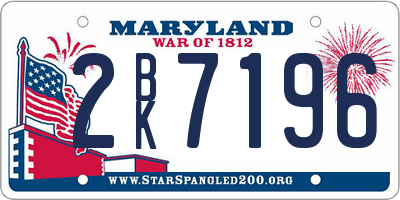 MD license plate 2BK7196
