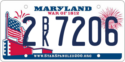 MD license plate 2BK7206
