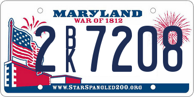 MD license plate 2BK7208