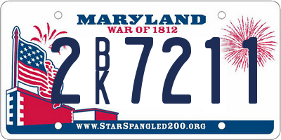 MD license plate 2BK7211