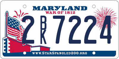 MD license plate 2BK7224