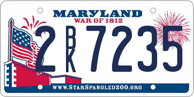 MD license plate 2BK7235