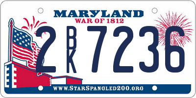 MD license plate 2BK7236