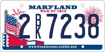 MD license plate 2BK7238