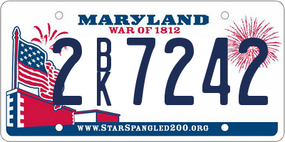 MD license plate 2BK7242