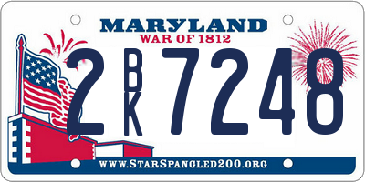 MD license plate 2BK7248