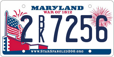 MD license plate 2BK7256