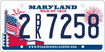 MD license plate 2BK7258