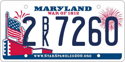 MD license plate 2BK7260