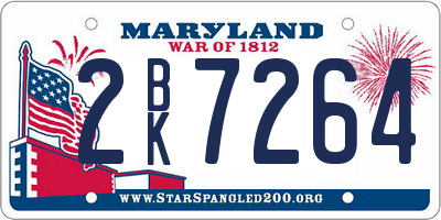 MD license plate 2BK7264