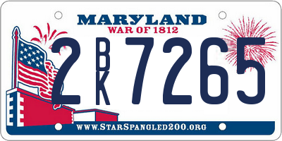 MD license plate 2BK7265