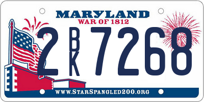 MD license plate 2BK7268