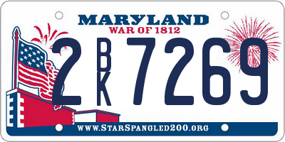 MD license plate 2BK7269