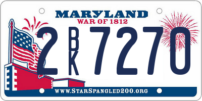 MD license plate 2BK7270
