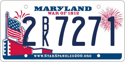MD license plate 2BK7271