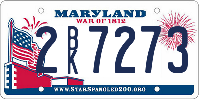 MD license plate 2BK7273