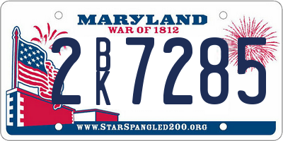 MD license plate 2BK7285