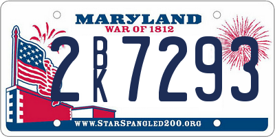 MD license plate 2BK7293