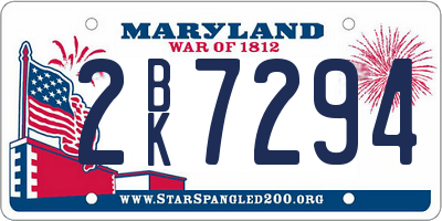 MD license plate 2BK7294