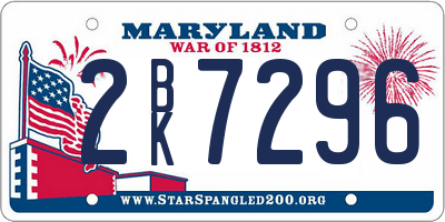 MD license plate 2BK7296
