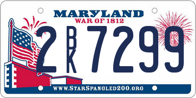 MD license plate 2BK7299