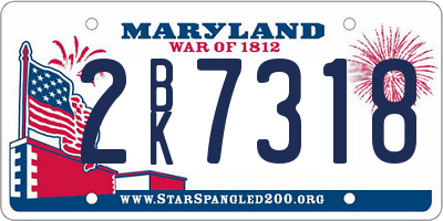 MD license plate 2BK7318