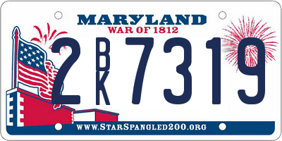 MD license plate 2BK7319