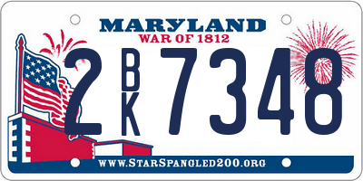 MD license plate 2BK7348