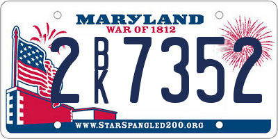 MD license plate 2BK7352