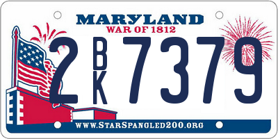 MD license plate 2BK7379