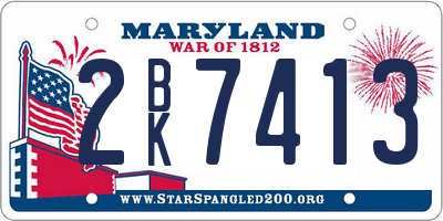 MD license plate 2BK7413