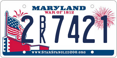 MD license plate 2BK7421