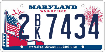 MD license plate 2BK7434